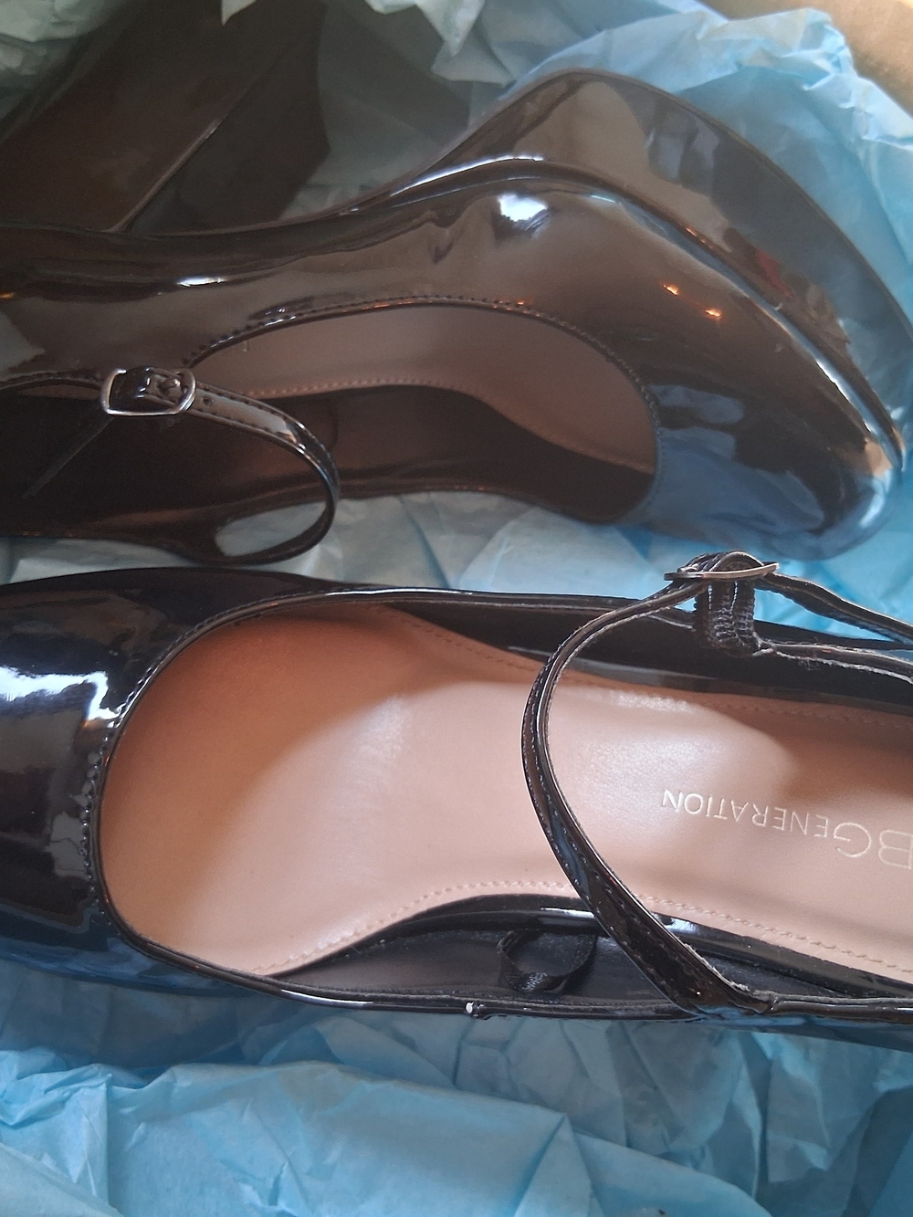 BCBGeneration Black Patent Mary Jane Pumps Size 8m